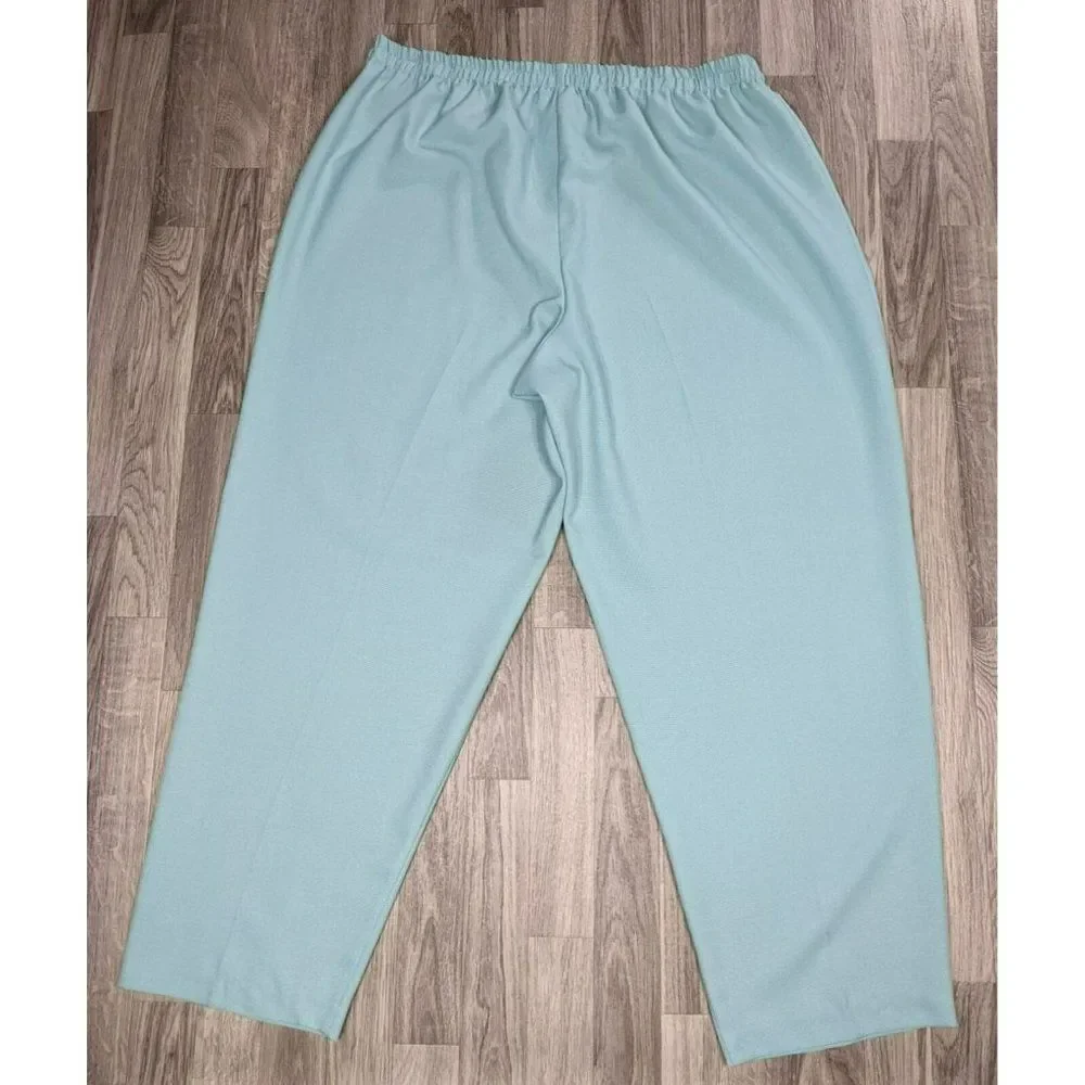 (3/$35) Dressbarn‎ Womens Plus Size 24W Teal Pull On Elastic Waist Pants